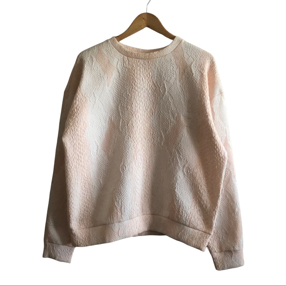 Topshop Boutique Pink Python Design Pullover Swea… - image 1